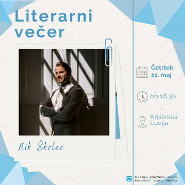 Vabilo na literarni večer z Nikom Škrlecem